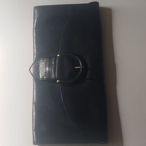 Banana Republic leather womens black clutch